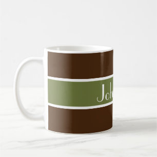 Caneca De Café Simplesmente Stripes verde-oliva + o teu traseiro.