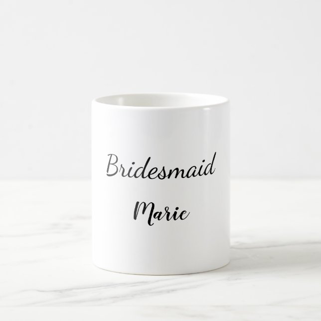 Caneca De Café SIMPLLE MINIMAL adicione seu nome como bridesmaid  (Centro)
