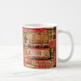 Caneca De Café Sinais da rua de Hong Kong (vermelho)