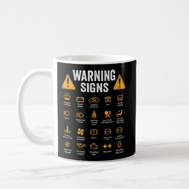 Caneca De Café Sinais de aviso de condução engraçados 101 Present (Esquerda)