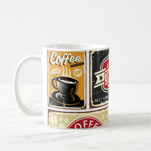 Caneca De Café Sinais de café e coleção de etiquetas. Retro e vír