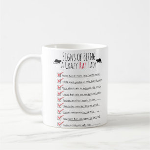 Caneca De Café Sinais de ser um rato louco Lady Mug