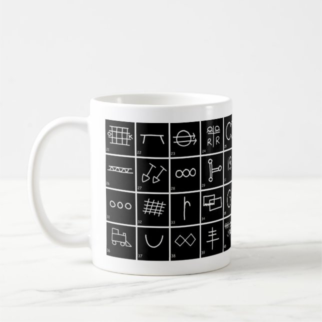 Caneca De Café Sinais e símbolos do vagabundo com séries #2 dos (Esquerda)