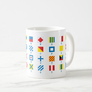 Caneca De Café Sinais Marítimos Sinais Marítimos de Sinais Alfabe
