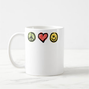 Caneca De Café Sinais Positivos de Mensagens de Felicidade do Pea