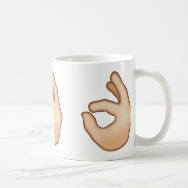Caneca De Café Sinal APROVADO Emoji da mão (Direita)