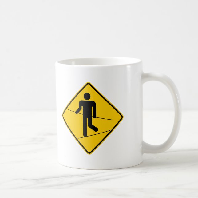 Caneca De Café Sinal da estrada da zona do caminhante do (Direita)