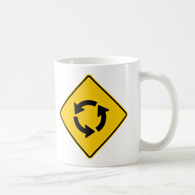 Caneca De Café Sinal da estrada do círculo de tráfego (Direita)
