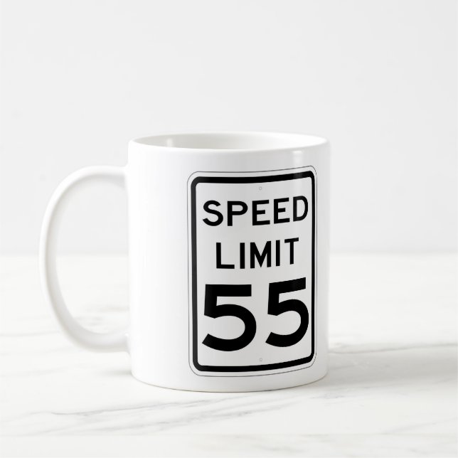 Caneca De Café Sinal de 55 MPH, muito divertido, Copa de Café (Esquerda)