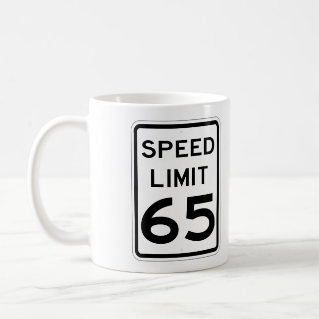 Caneca De Café Sinal de 65 MPH para Copa Café Muito Divertido (Esquerda)