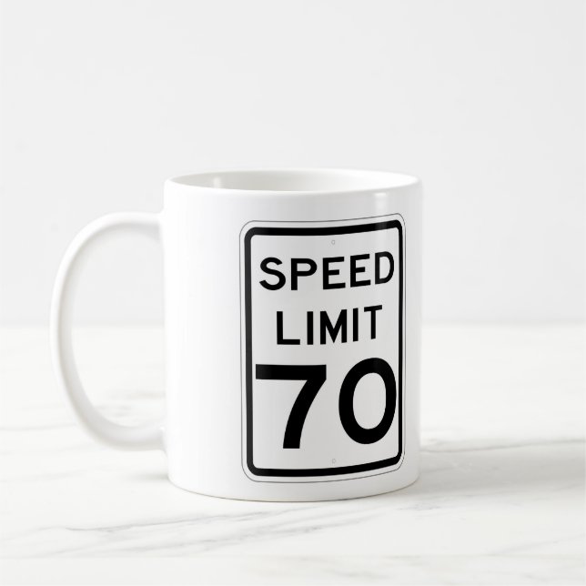 Caneca De Café Sinal de 70 MPH - Taça de Café (Esquerda)