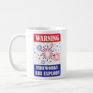 Caneca De Café Sinal de Alerta de Fogos de Artifício