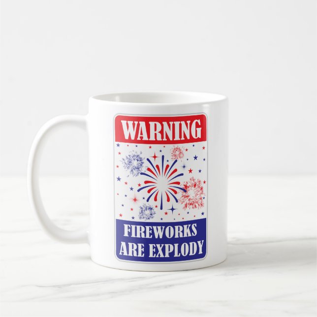 Caneca De Café Sinal de Alerta de Fogos de Artifício (Esquerda)