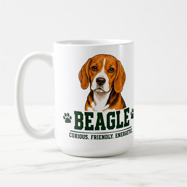 Caneca De Café 🐾 Sinal de Amante de Beagle 🐾 (Esquerda)