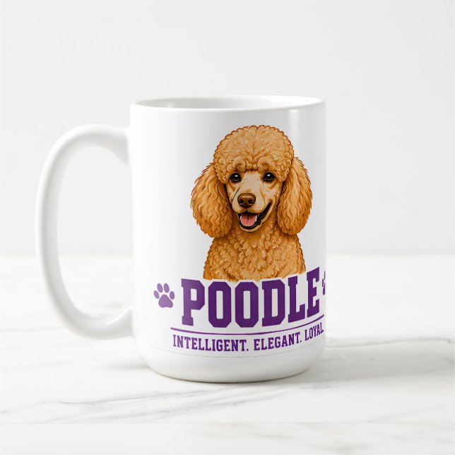 Caneca De Café 🐾 Sinal de Amante de Poodle 🐾 (Esquerda)