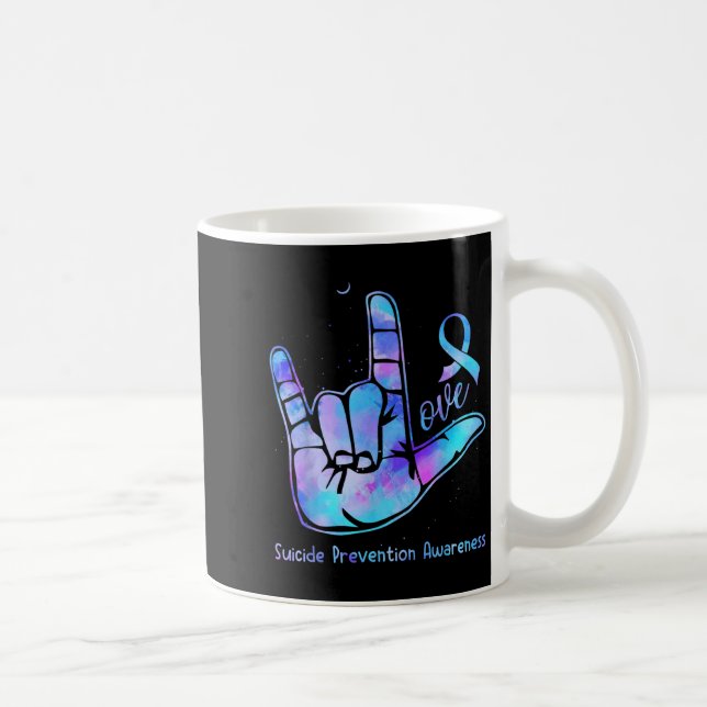 Caneca De Café Sinal de Amor Semana de Sensibilização para a Prev (Direita)