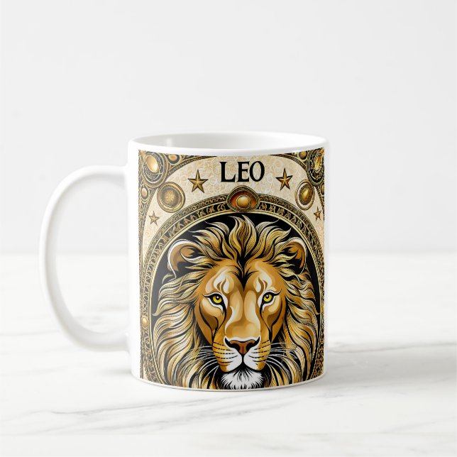 Caneca De Café Sinal de astrologia de Leo (Esquerda)