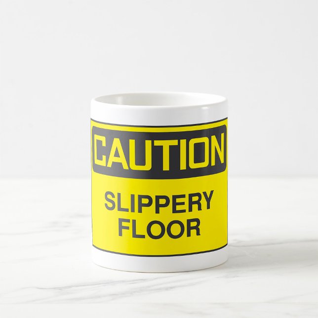 Caneca De Café Sinal de Atenção para Piso Escorregadio (Criador carregado)