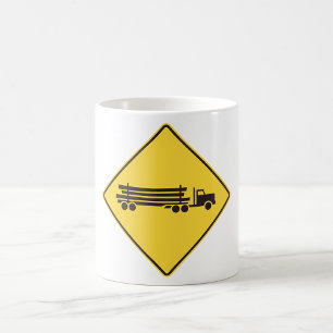 Caneca De Café Sinal de Aviso de Caminhão de Madeira Transporte S