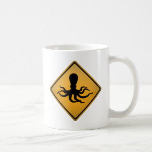 Caneca De Café Sinal de aviso do polvo