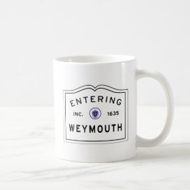Caneca De Café Sinal de boas-vindas entrando de Weymouth