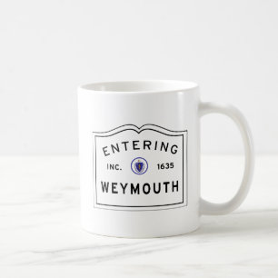 Caneca De Café Sinal de boas-vindas entrando de Weymouth