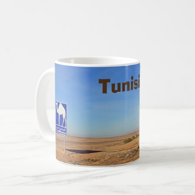 Caneca De Café Sinal de Camelos, Tunísia (Frente Esquerda)