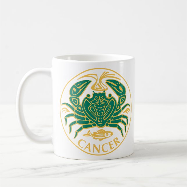 Caneca De Café Sinal de cancer do Zodíaco (Esquerda)
