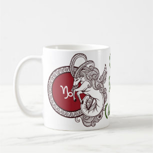 Caneca De Café Sinal de Capricórnio zodíaco personalizado