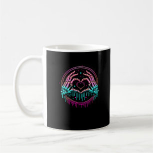 Caneca De Café Sinal de Coração - Mão de Esqueleto Estranho Hallo