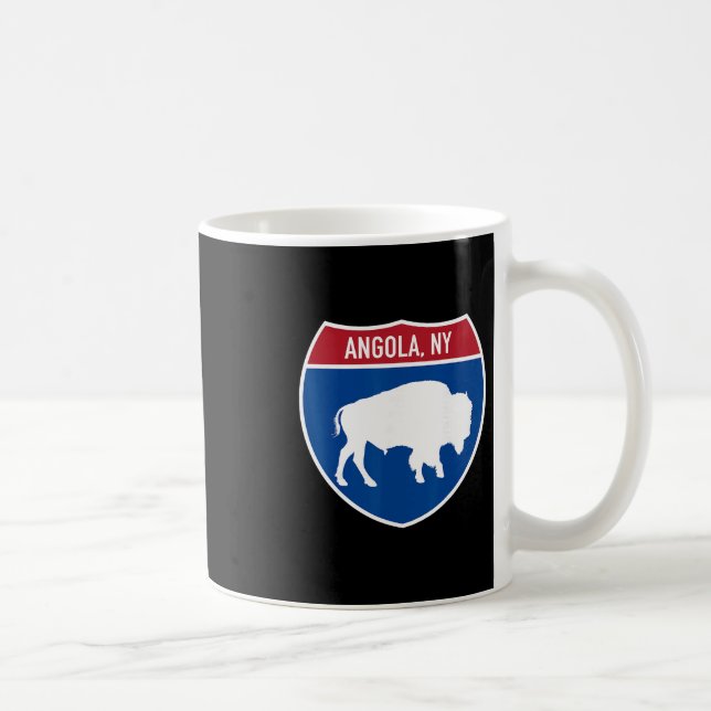 Caneca De Café Sinal de Estrada Interestadual de Angola Nova York (Direita)