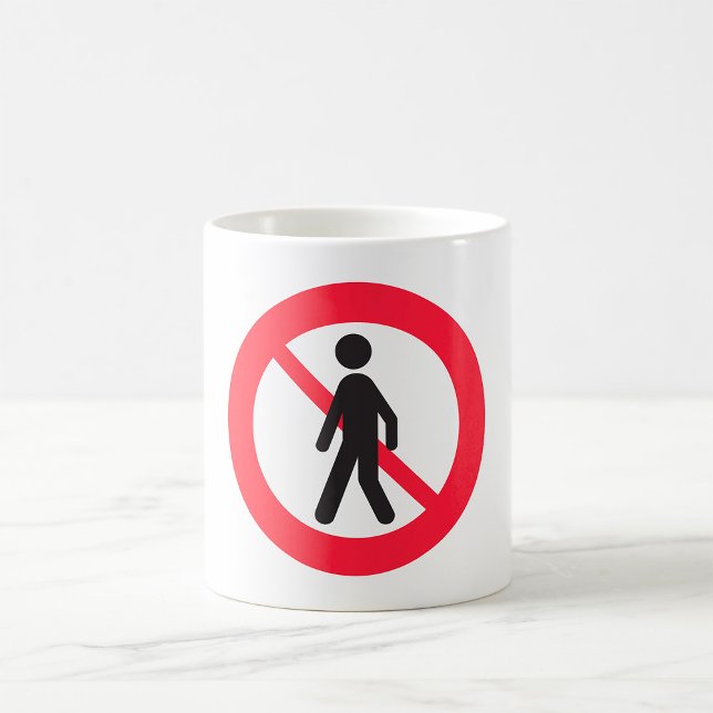 Caneca De Café Sinal de Estrada sem Pedestres (Criador carregado)