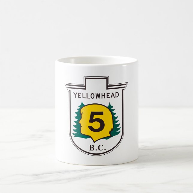 Caneca De Café Sinal de Estrada Yellowhead (Criador carregado)