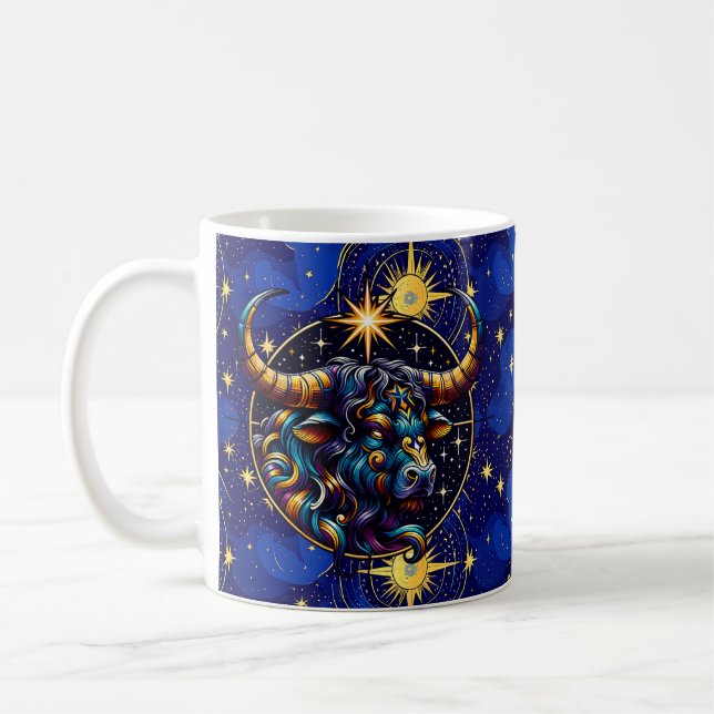 Caneca De Café Sinal de Horoscópio Taurus Zodiac Astrologia (Esquerda)