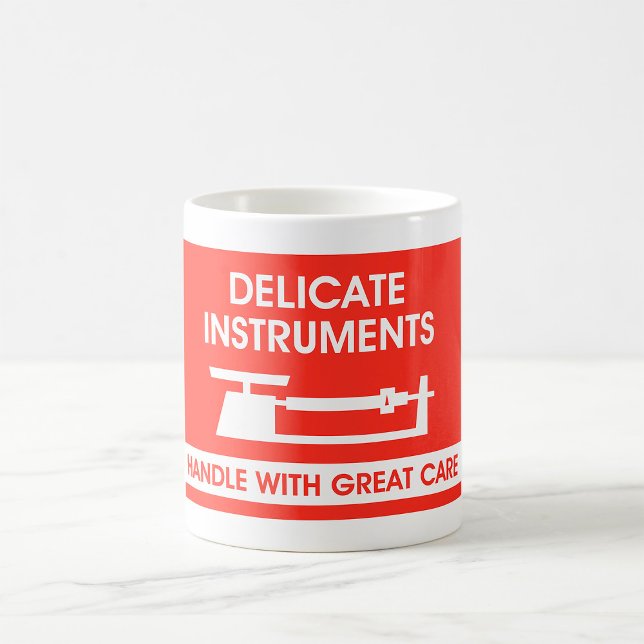 Caneca De Café Sinal de Instrumentos Delicados (Criador carregado)