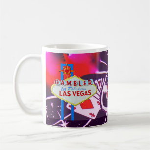 Caneca De Café Sinal de Las Vegas com dados e roleta do casino