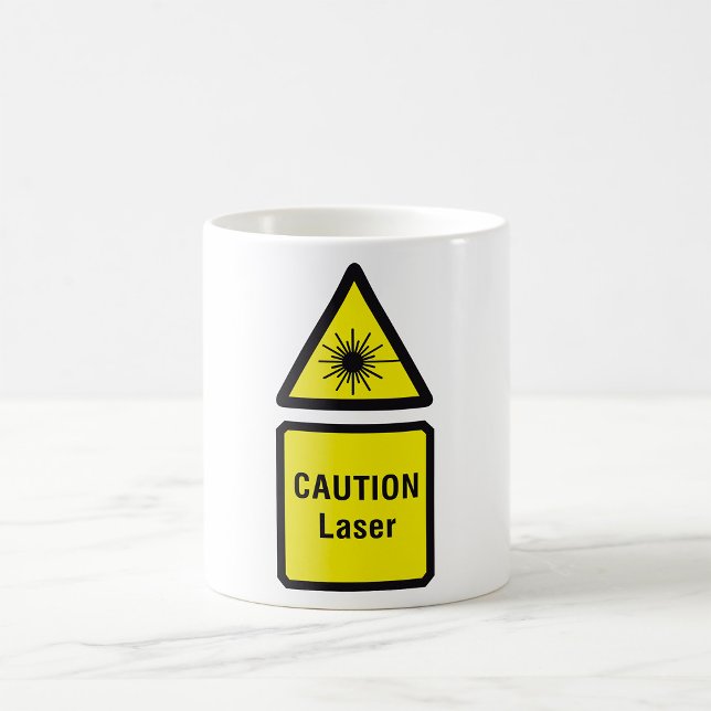 Caneca De Café Sinal de laser de precaução Mug (Criador carregado)