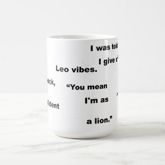 Caneca De Café Sinal de Leão Texto Engraçado para Uso Diário ou P