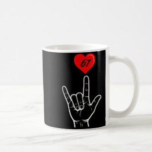 Caneca De Café Sinal de Mão Eu Te Amo Asl Coração 67 Mulheres Cri