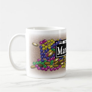 Caneca De Café Sinal de Mardi Gras - Dourada Glitter Coffee Mug