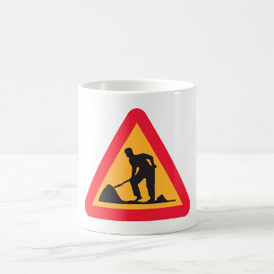 Caneca De Café Sinal de Obras à Frente Sinal de Zona de Construçã