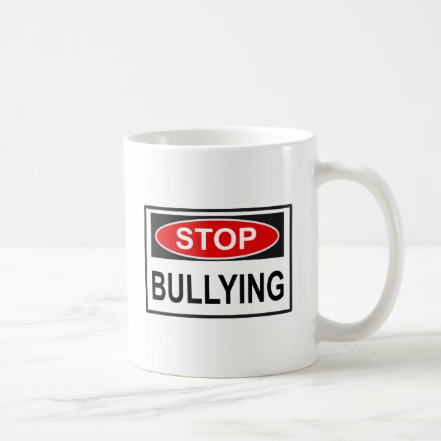 Caneca De Café Sinal de Pare o Bullying vermelho (Direita)