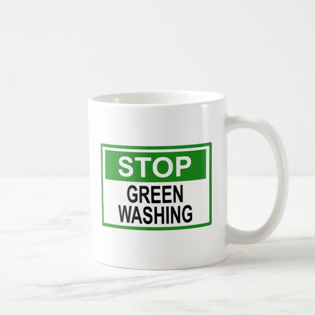 Caneca De Café Sinal de Pare o Greenwashing (Direita)