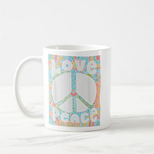 Caneca De Café SINAL DE PAZ AMOR T Camisa 60s 70s Tie Dye Hippie