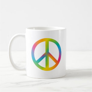 Caneca De Café Sinal de paz colorido