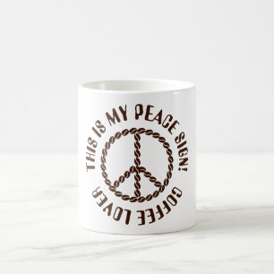 Caneca De Café Sinal de paz criativa isolado do COFFEE LOVER