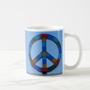 Caneca De Café Sinal de paz da praia do oceano