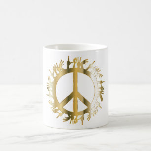 CANECA DE CAFÉ SINAL DE PAZ DE MÃOS DE AMOR