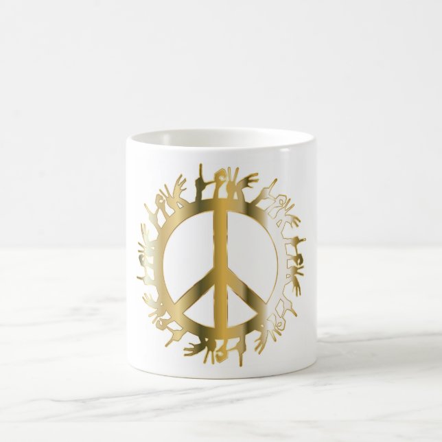 CANECA DE CAFÉ SINAL DE PAZ DE MÃOS DE AMOR (Centro)