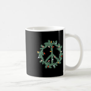 Caneca De Café Sinal de Paz de Natal Feliz Luzes Luzes Engraçadas